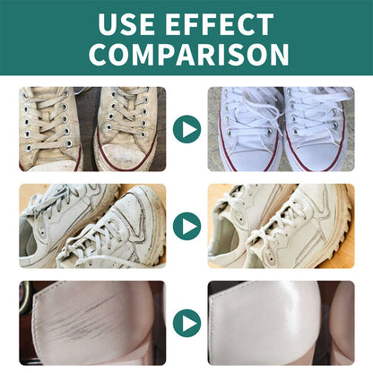 Belro Shoes Whitening Cleaner for men's footwear, showing a close-up of the cleaning product and a pair of clean, bright shoes.