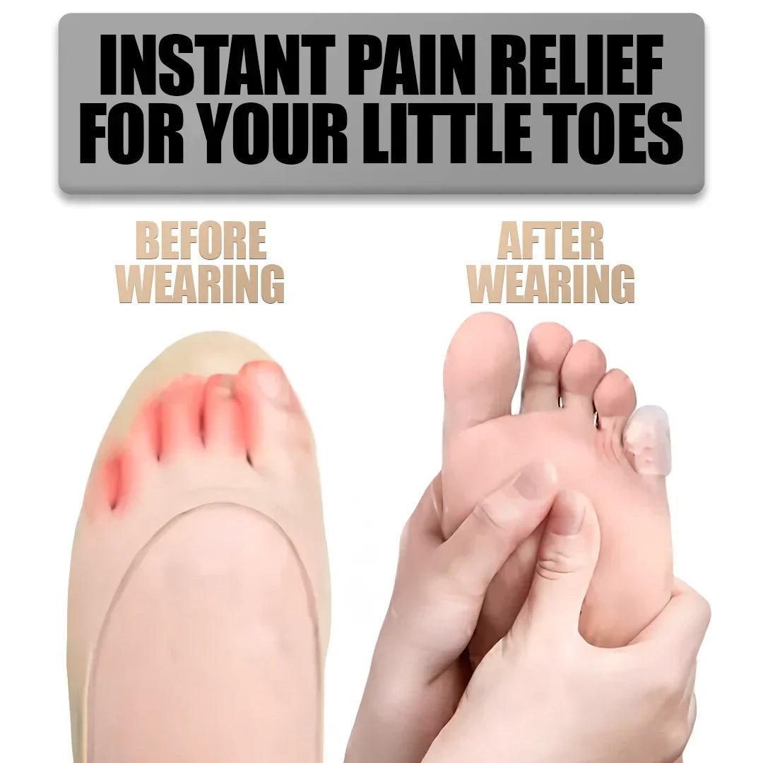 Belro silicone anti-friction toe protectors for health and beauty, shown on toes to prevent chafing and provide comfort.