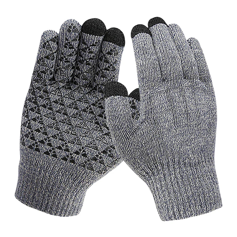 Belro USB touchscreen heated gloves for winter, showing black gloves with touchscreen fingertips and heating controls