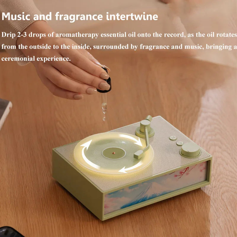 Belro aromatherapy Bluetooth speaker with integrated night light, featuring sleek design and soft glow for relaxing ambiance.