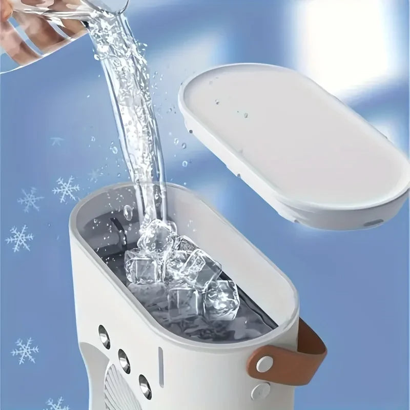 Belro double head portable air conditioner fan for outdoor use, with adjustable vents and compact design for home and garden cooling.
