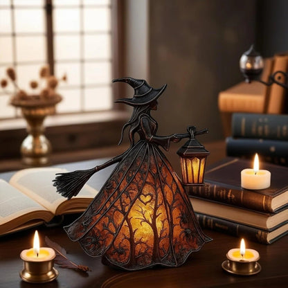 Belro Halloween witch table lamp with spooky design, decorative desk light, perfect for Halloween night decor.