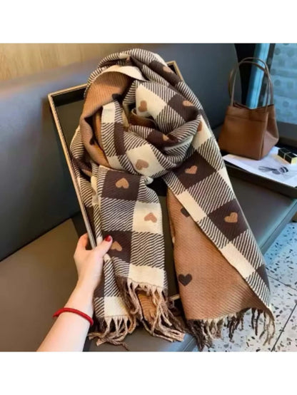 Belro cozy checkered winter scarf shawl with warm, soft fabric and classic pattern, perfect for cold weather accessories.