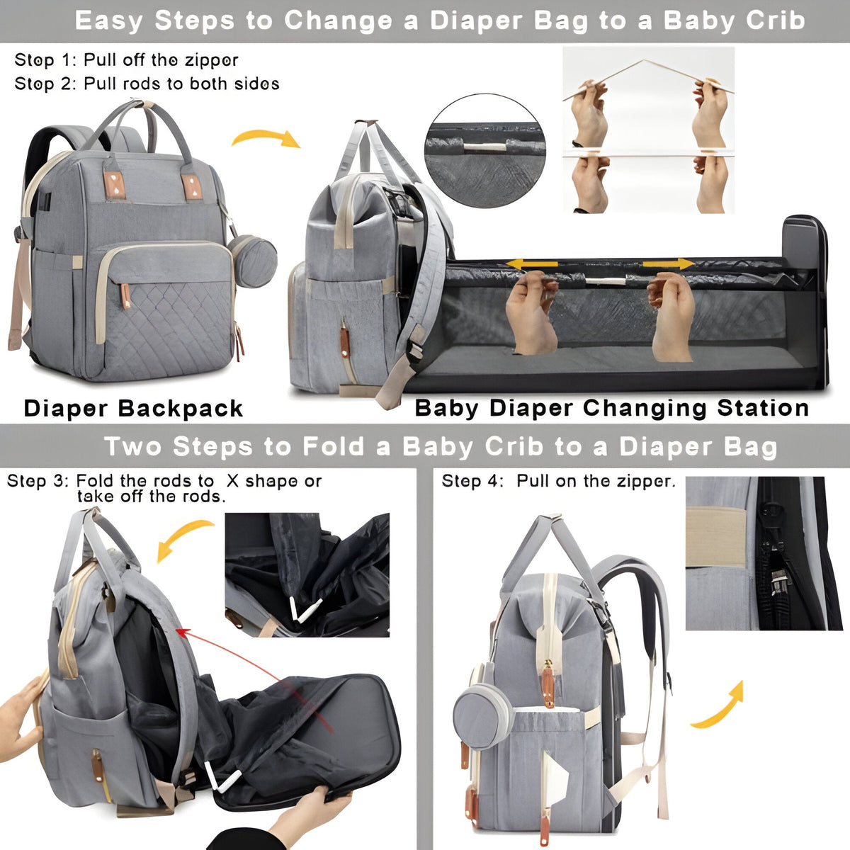 Belro changing bag with built-in travelling baby cot, stylish bags and luggage for parents on the go.