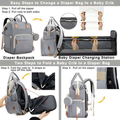 Belro changing bag with built-in travelling baby cot, stylish bags and luggage for parents on the go.
