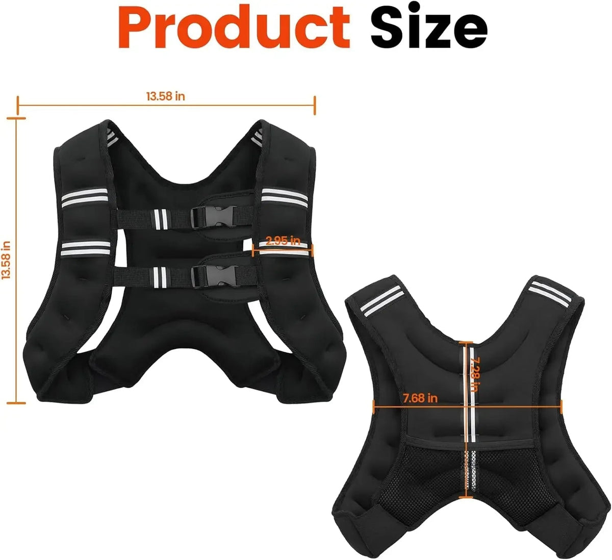 Men's adjustable weighted vest with reflective stripes by Belro, designed for fitness and outdoor training.