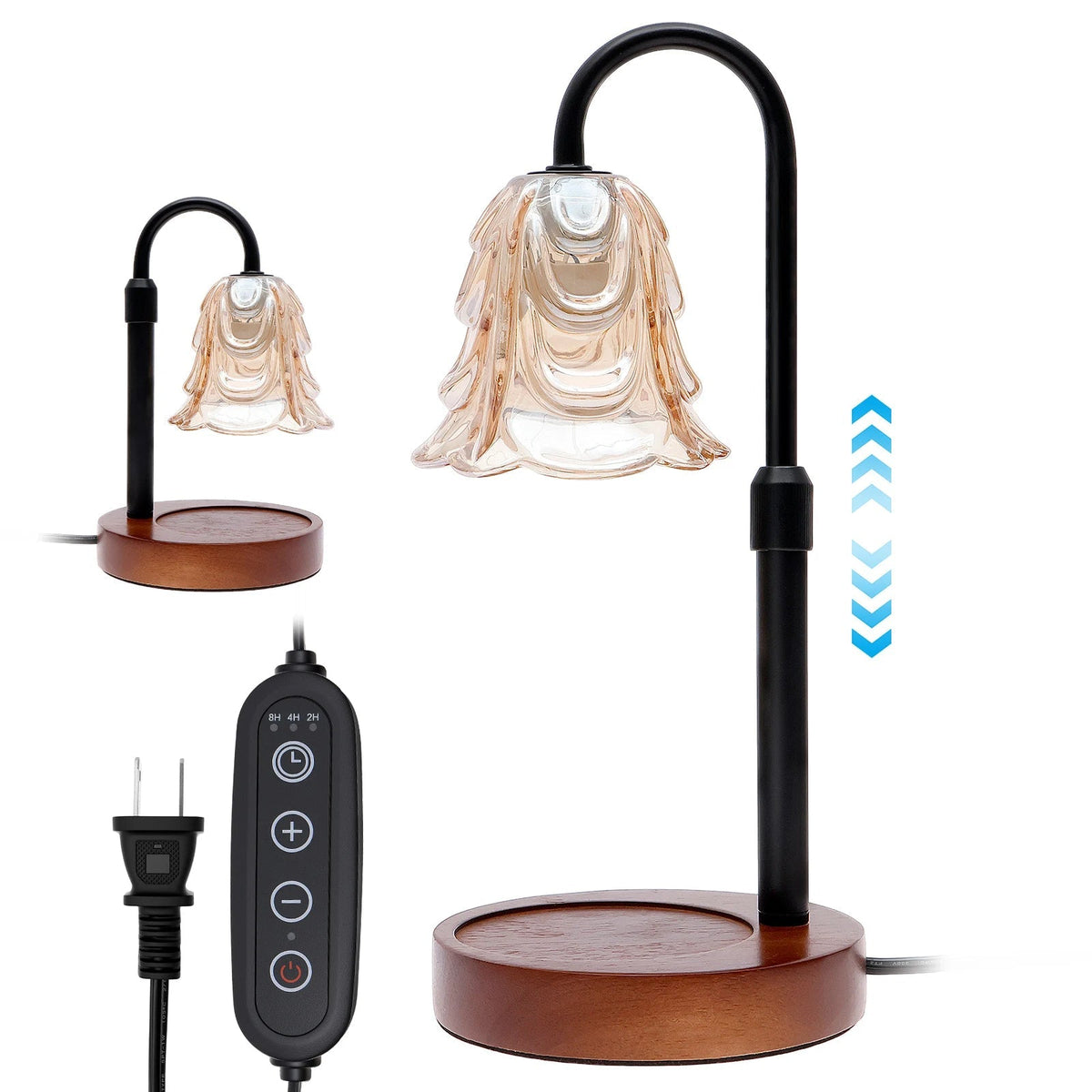 Belro Flower Dimmable Candle Warmer Lamp in a cozy setting, showcasing its elegant design and adjustable lighting for fragrance warming.