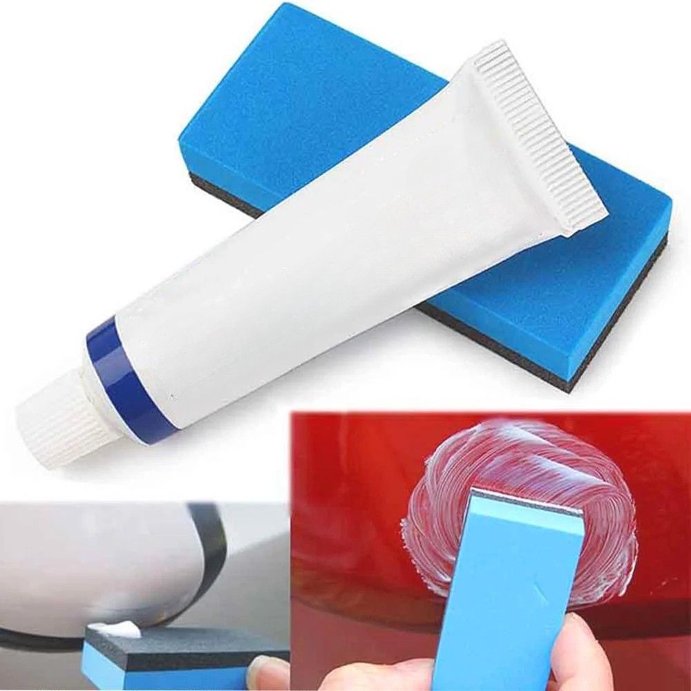Belro car scratch repair kit with tools and touch-up paint for DIY vehicle scratch and chip repairs at home.