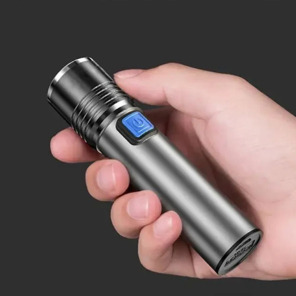 Belro handheld blacklight UV flashlight for detecting urine stains, designed for men's clothing and apparel inspection.