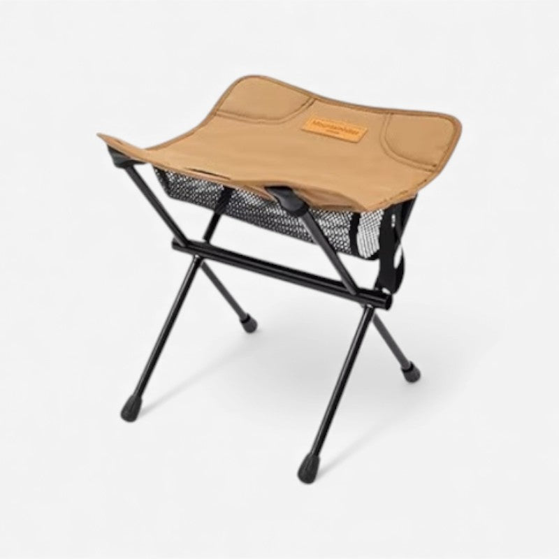 Mivoza folding camping stool with lightweight frame and storage net, ideal for outdoor garden seating and portable use