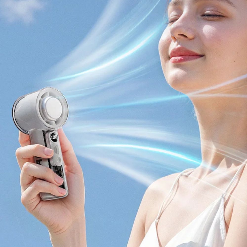 Belro handheld rechargeable fan from the Home & Garden outdoor collection, compact and portable for outdoor cooling.