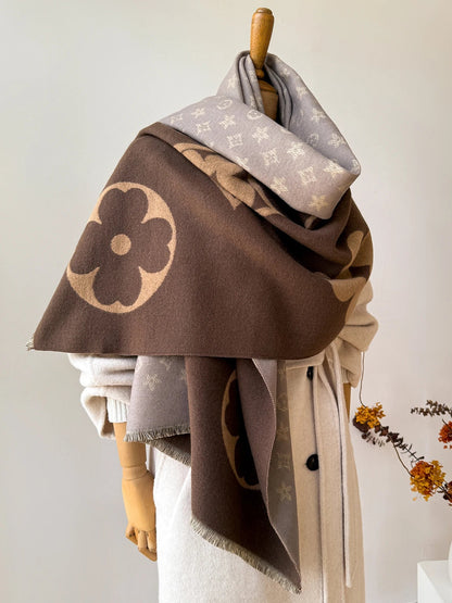 Belro luxury faux cashmere winter scarf and neck warmer, soft beige accessory with cozy, plush texture for cold weather.