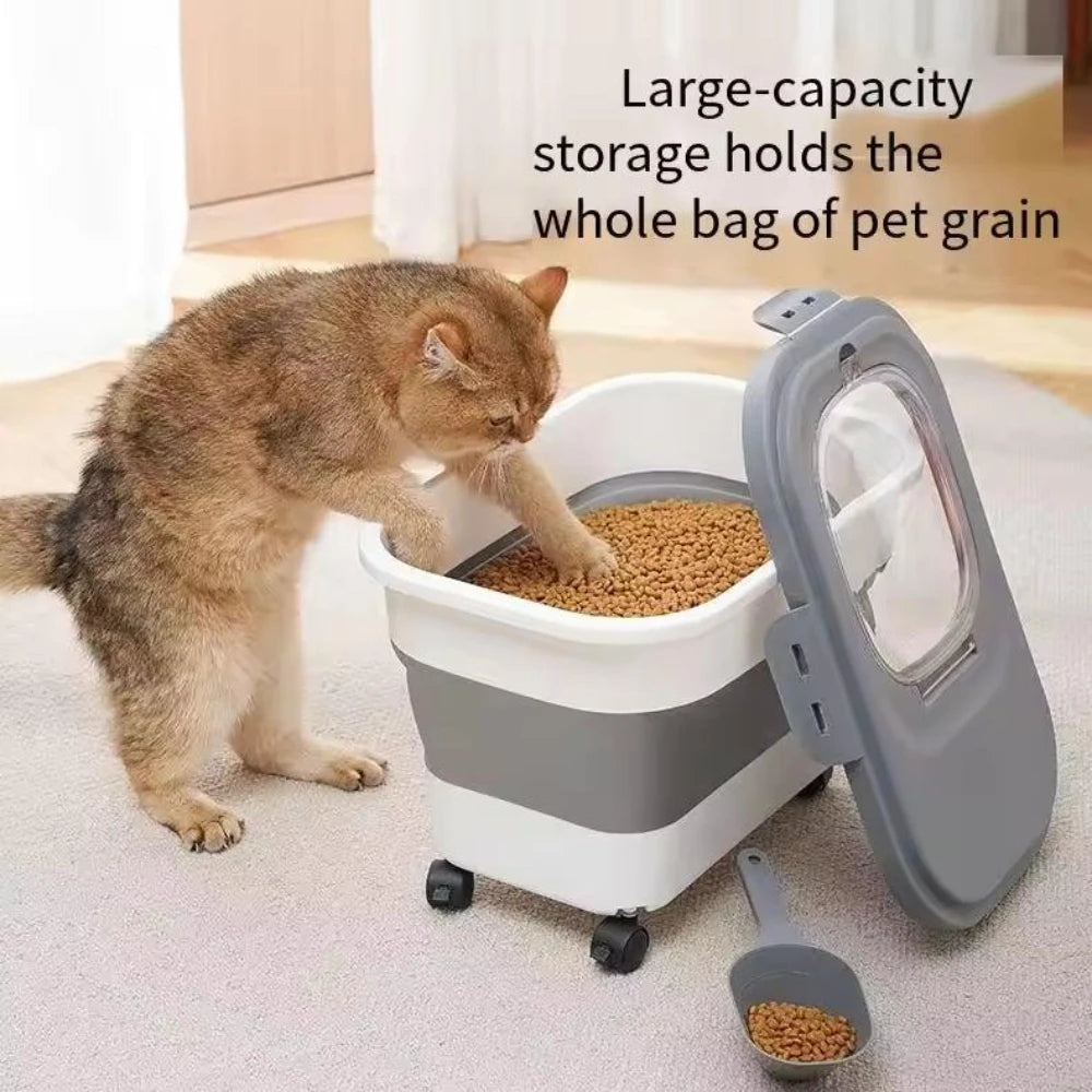 Belro foldable large capacity food storage container in a kitchen setting, showcasing its flexible, space-saving design.