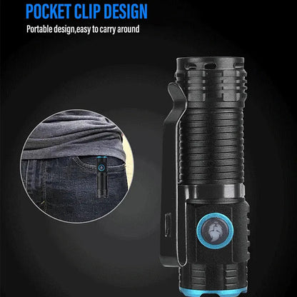 Belro compact rechargeable LED flashlight with ergonomic design, bright beam, and portable size for outdoor and emergency use.