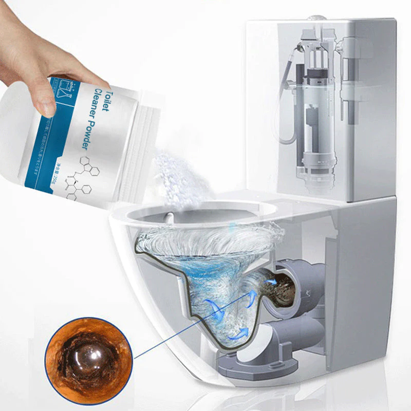Belro Toilet Active Oxygen Cleaning Agent in a container, used for bathroom sanitation and stain removal.