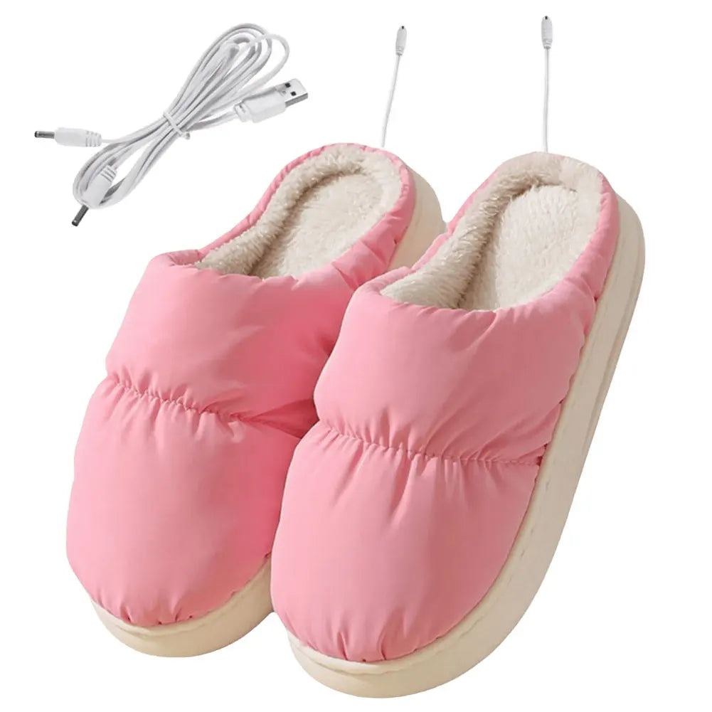 Belro USB heated slippers with electric foot warmer design, cozy footwear featuring soft fabric and heating elements for warmth.
