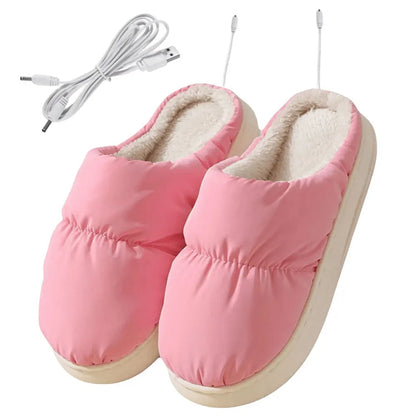 Belro USB heated slippers with electric foot warmer design, cozy footwear featuring soft fabric and heating elements for warmth.