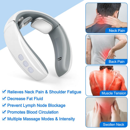 Belro electric shock pulse neck and shoulder massager with kneading and electronic pulse features for personal relaxation.