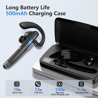NordisHome Trucker Dual Mic wireless Bluetooth 5.1 noise-cancelling headset with earbud and microphone for clear audio.