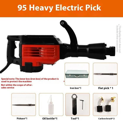 Casavibeo high-power concrete industrial grade 95 electric pick with sturdy metal head and ergonomic handle for heavy-duty demolition work.