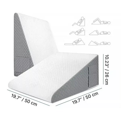 Belro triangle memory foam wedge pillow for sleeping, supportive health and beauty sleep aid with a soft fabric cover