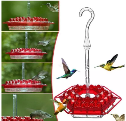 Belro ant-proof hummingbird feeder with outdoor hanging perch, decorative garden bird feeder for attracting hummingbirds