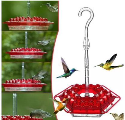 Belro ant-proof hummingbird feeder with outdoor hanging perch, decorative garden bird feeder for attracting hummingbirds