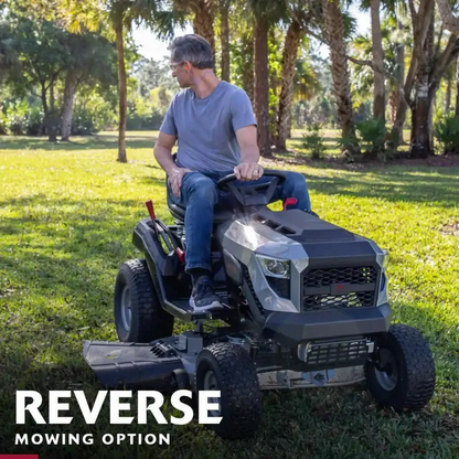 Casavibeo Murray MT100 42-inch mower with Briggs & Stratton 13.5 HP 500cc E1350 engine and 6-speed transmission.