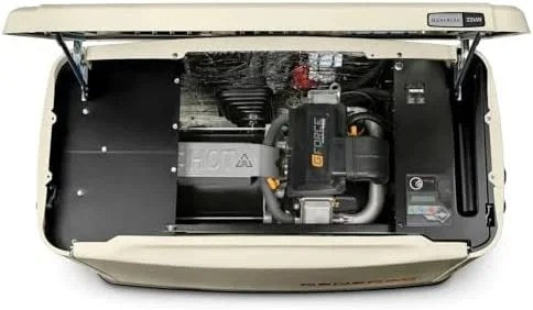 Kohler 20RCAL-200SELS 20kW aluminum standby generator system with 200A service disconnect and load shedding features.