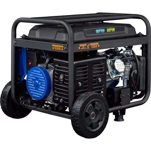 Westinghouse 4650W dual fuel portable generator with remote electric start and RV outlets, perfect for outdoor power needs.