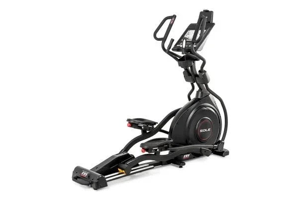 Casavibeo Sole E95 elliptical trainer showing a sleek black frame and digital display, ideal for home cardio workouts.