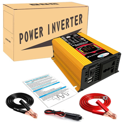 6000W GETDECO solar power inverter kit with DC 12V to AC 110V/220V, intelligent screen, 18V 18W solar panel, 30A solar converter