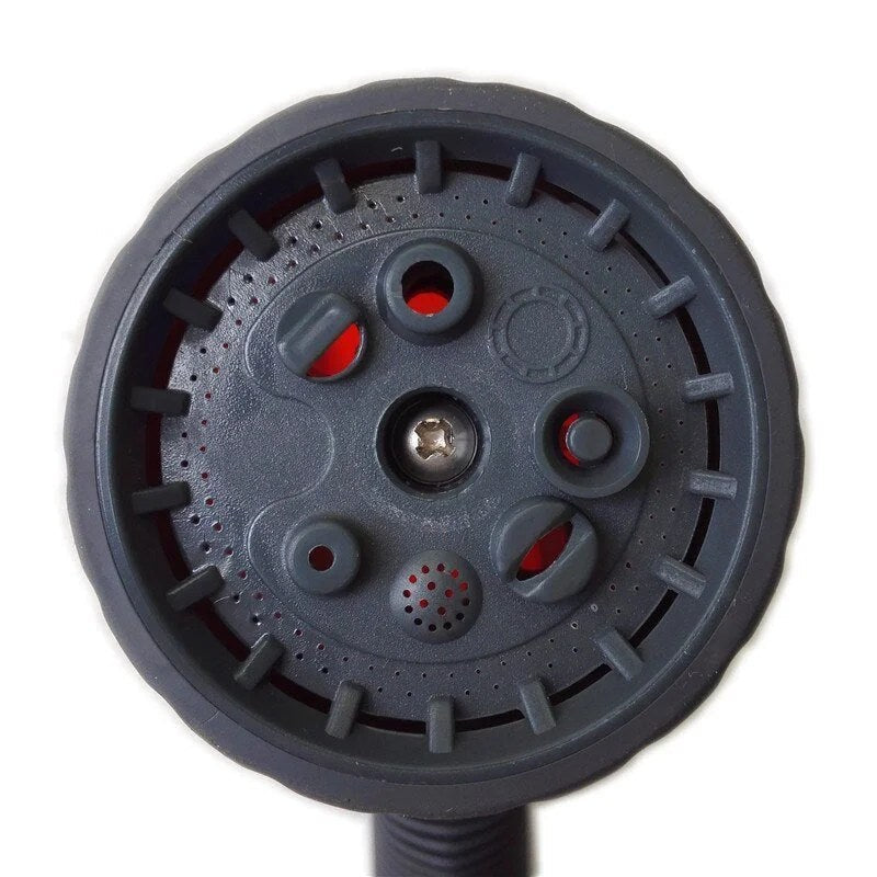 Casavibeo 8-pattern garden hose nozzle with high-pressure water spray and multifunctional settings for watering and cleaning.