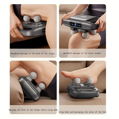 Belro deep tissue massage gun with multiple attachment heads for muscle relief and relaxation.