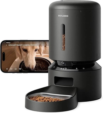 Casavibeo PETLIBRO automatic cat feeder with camera, 1080P HD video, night vision, 2-way audio, and motion alerts.