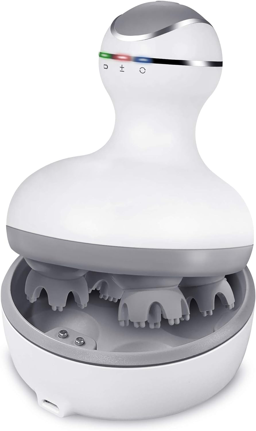 Belro scalp massager with ergonomic handle and multiple massage nodes for relaxing head and scalp relief.