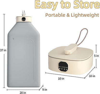 Belro portable clothes dryer machine for home and outdoor use, compact appliance with drying vents and control panel.