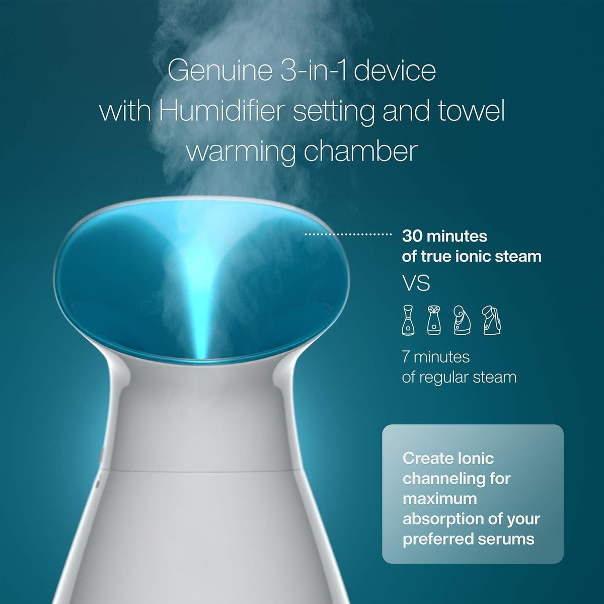 Belro Nano Ionic Facial Steamer Machine for skin care, compact device with water tank and steam outlet for facial hydration.