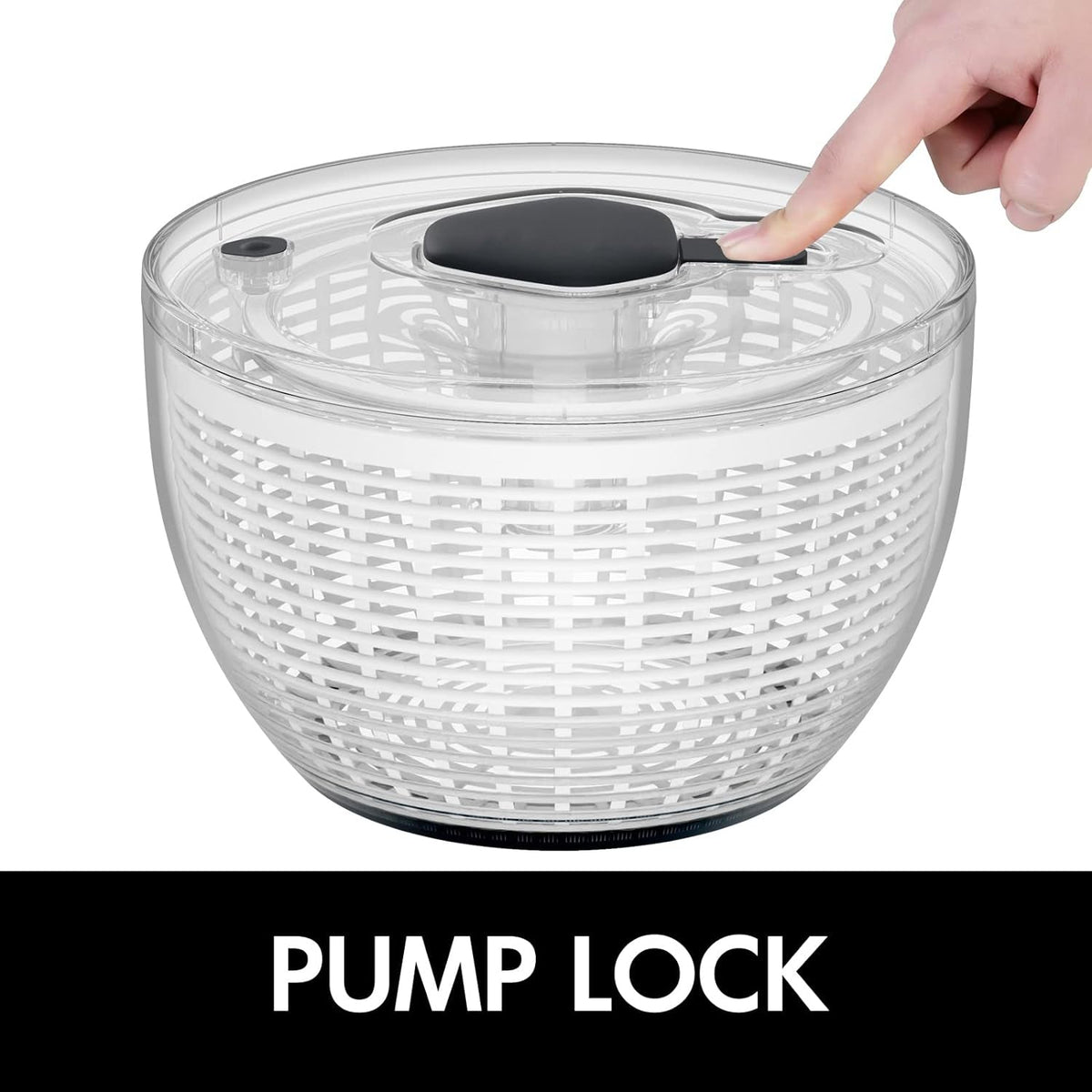 Belro large one-handed lettuce salad spinner with stainless steel basket and handle for easy drying of fresh greens.