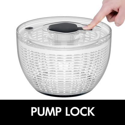 Belro large one-handed lettuce salad spinner with stainless steel basket and handle for easy drying of fresh greens.
