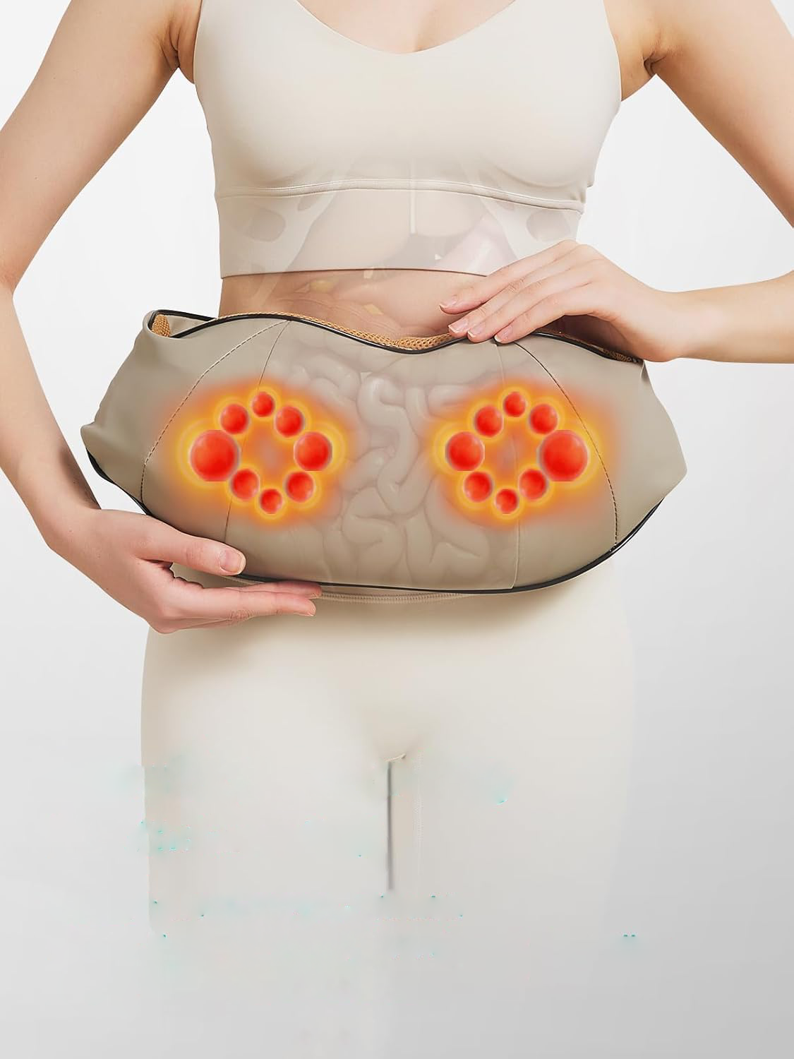 Belro stomach massager for constipation, electronic personal care appliance with flexible design for abdominal relief.