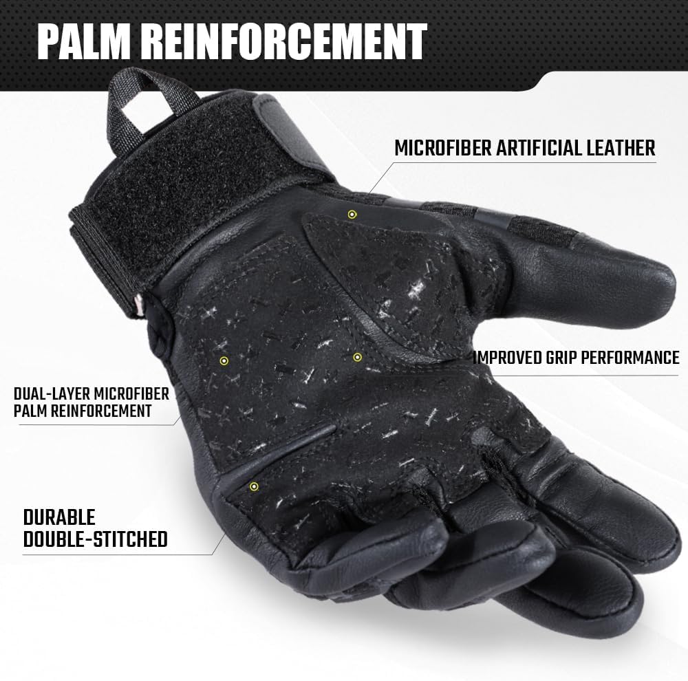 Belro touch screen tactical gloves with reinforced palms and adjustable wrist straps, designed for durability and dexterity.
