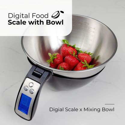 Belro digital measuring cup scale with clear display and stainless steel bowl for precise liquid and dry ingredient measurements.