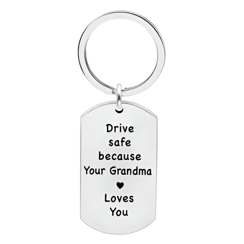 Belro stainless steel reminder keychain with engraved message, compact accessory for organizing keys and daily reminders.