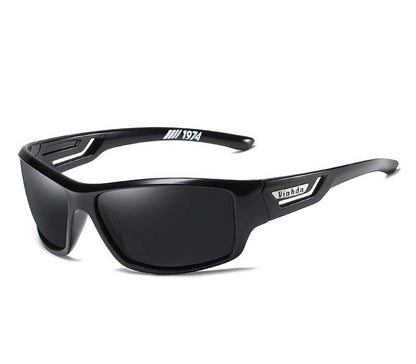 BowLift polarized military sunglasses with UV400 protection, designed for fishing and outdoor sports, featuring dark tinted lenses.
