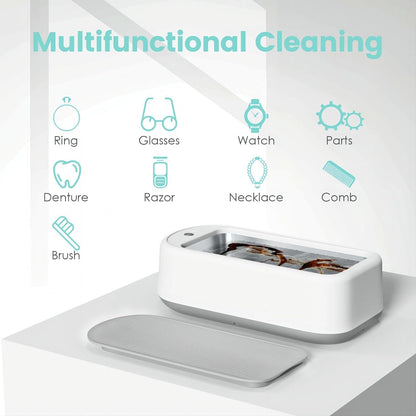 Belro ultrasonic jewelry cleaner machine with stainless steel tank and control buttons for effective cleaning of jewelry accessories.