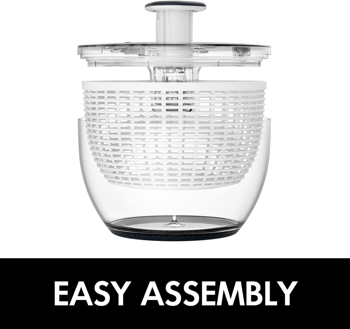Large Belro one-handed lettuce salad spinner with transparent bowl and green lid, designed for efficient drying of leafy greens.