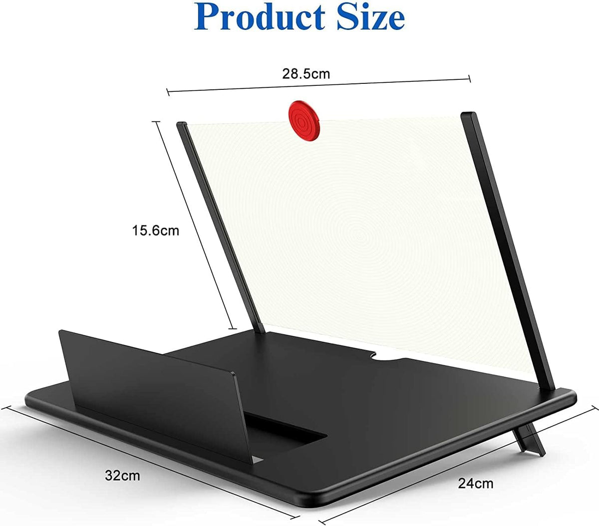 Belro 16-inch phone screen magnifier for movies, videos, and gaming, showcasing a large, clear magnifying lens on a smartphone.