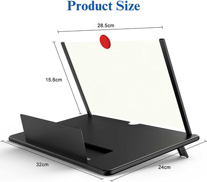 Belro 16-inch phone screen magnifier for movies, videos, and gaming, showcasing a large, clear magnifying lens on a smartphone.