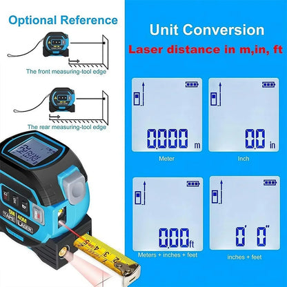 Belro 3-in-1 laser tape measure with infrared, measuring up to 60 meters, handheld measuring tool for accurate distance measurement.